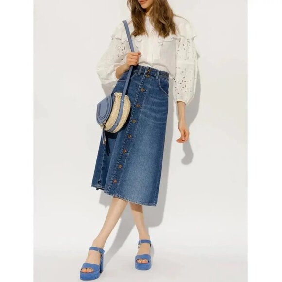 Chloé Odina Blue High Heel Platform Sandals, Size 36, New in Box - Picture 4 of 11